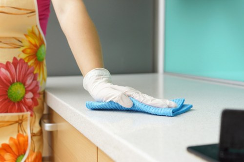 Local technician cleaning upholstered furniture in SE19