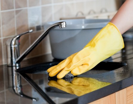 Professional carpet cleaner working in a SE19 home living room